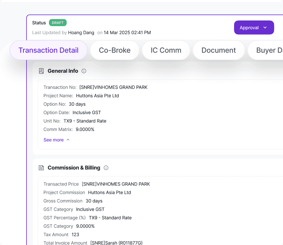 End-to-end transaction workflow